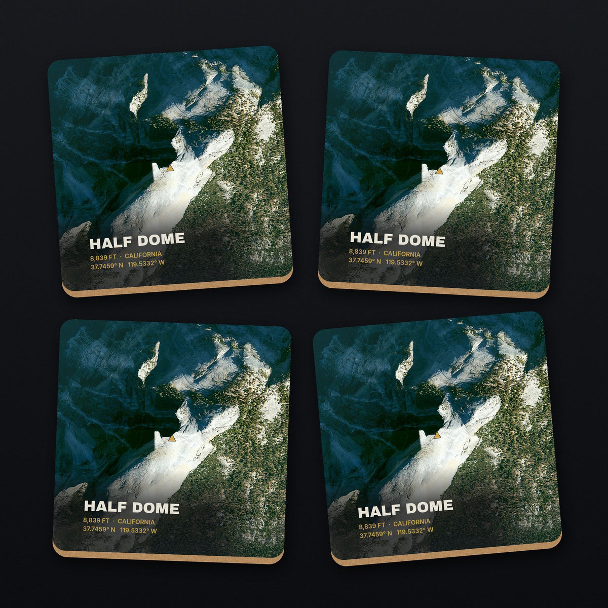 Half Dome Satellite Coaster Set, all 4 coasters