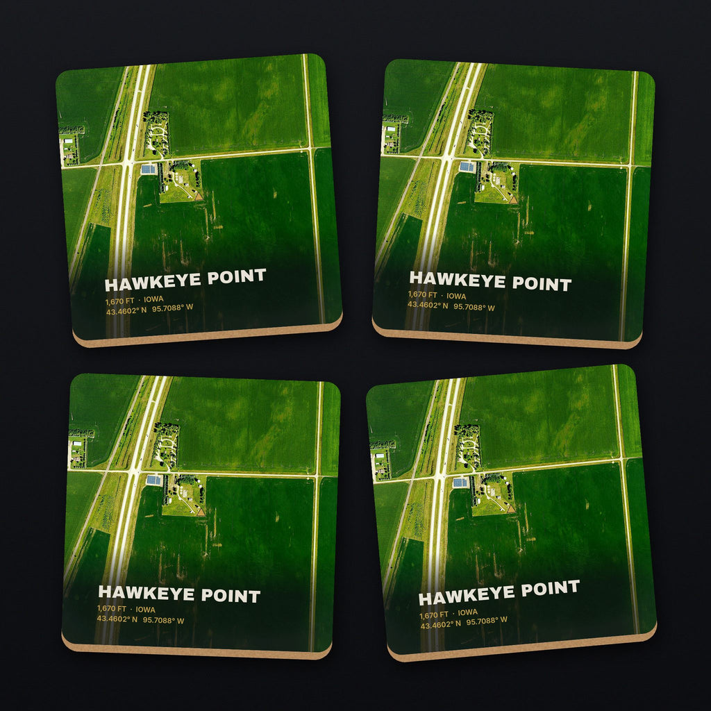 Hawkeye Point Satellite Coaster Set, all 4 coasters