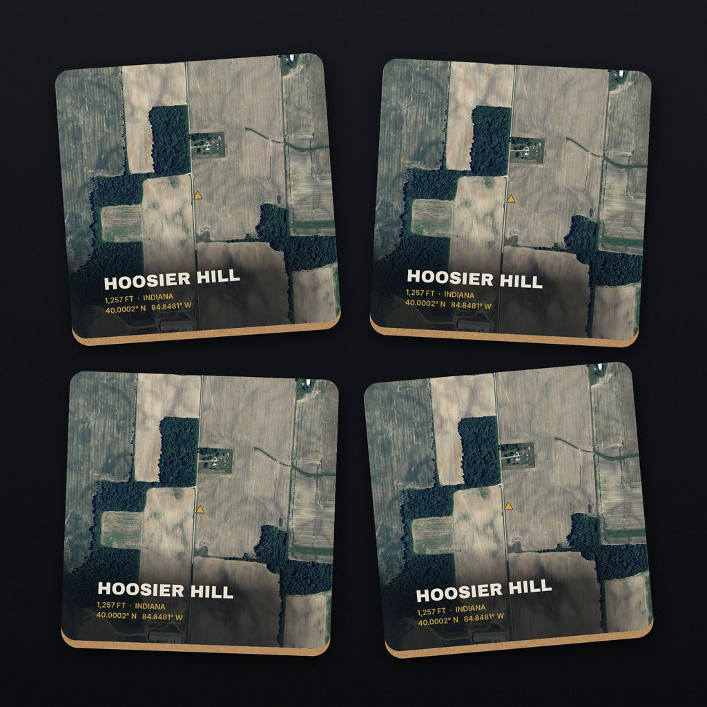 Hoosier Hill Satellite Coaster Set, all 4 coasters
