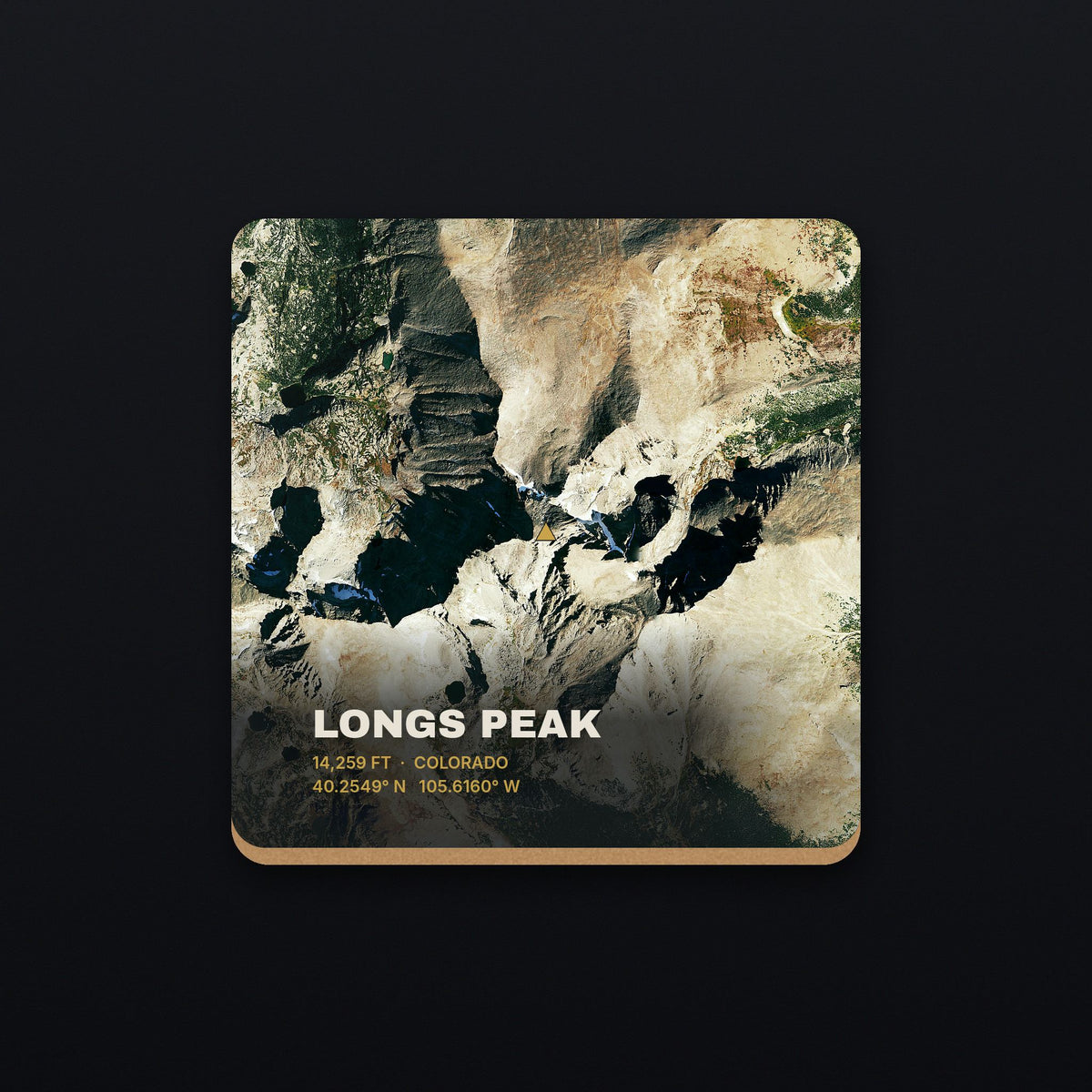 Longs Peak Satellite Coaster, flat view