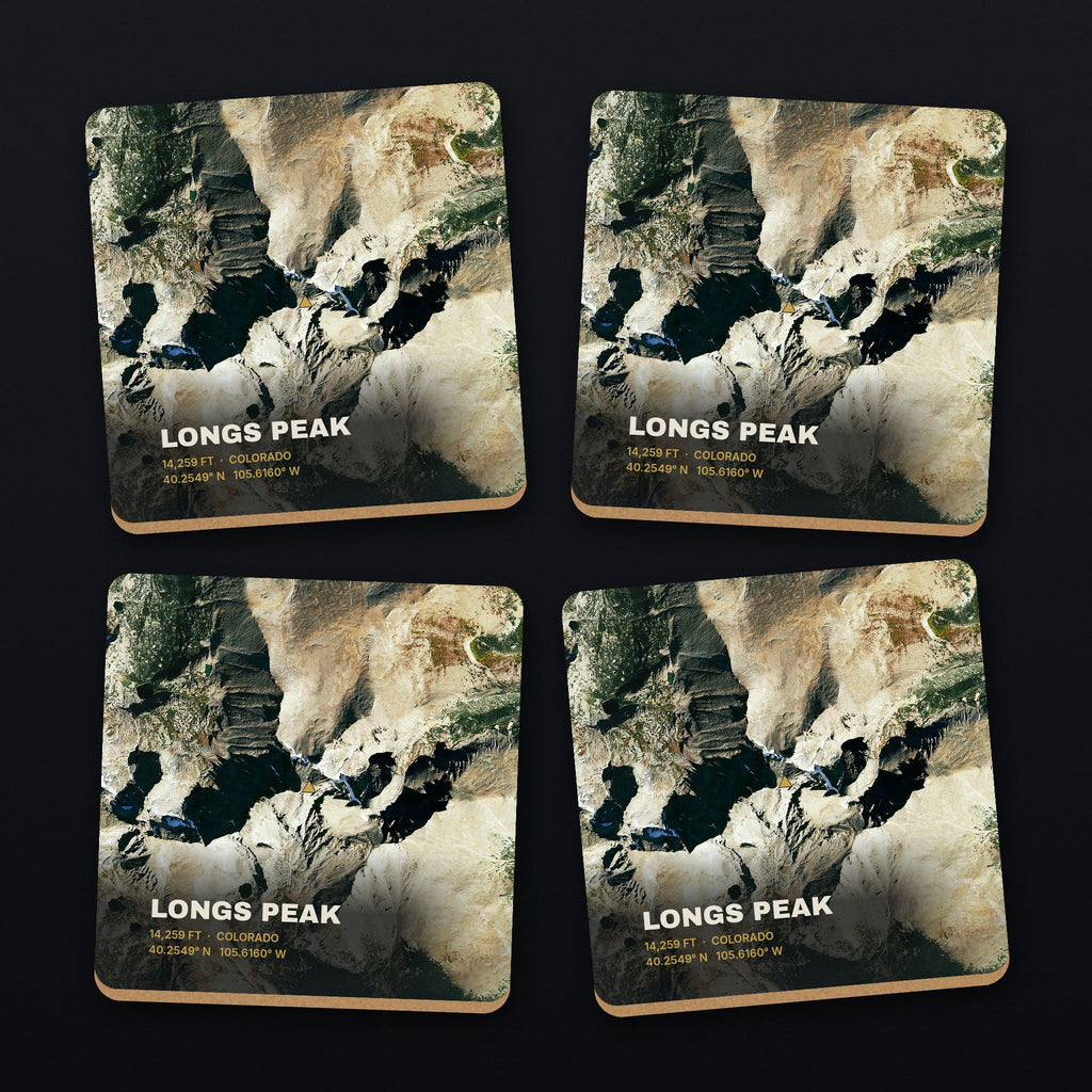 Longs Peak Satellite Coaster Set, all 4 coasters