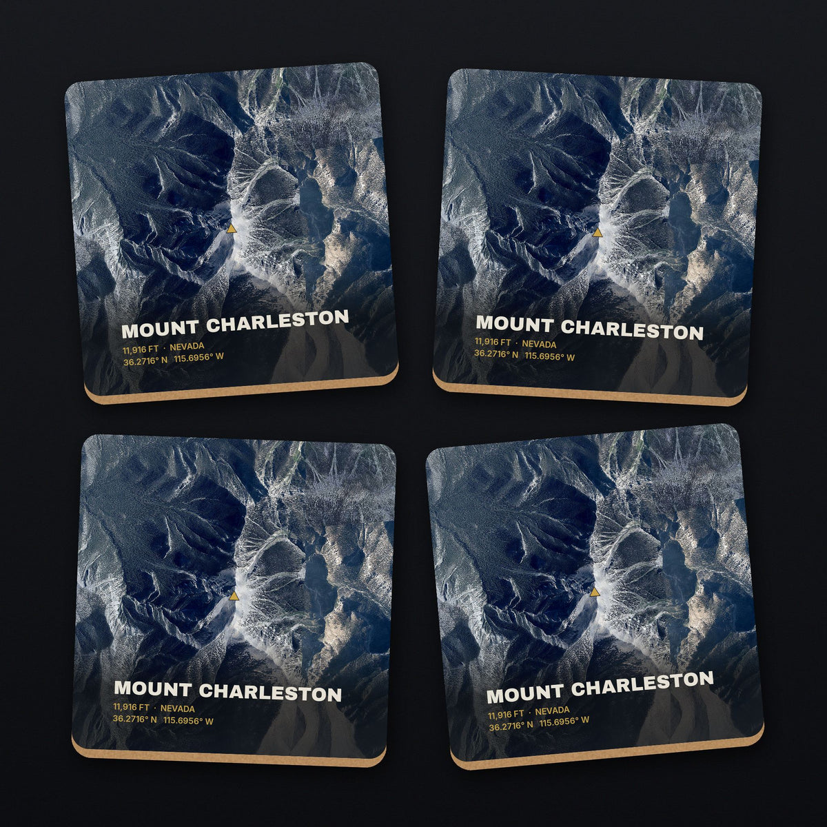 Mount Charleston Satellite Coaster Set, all 4 coasters