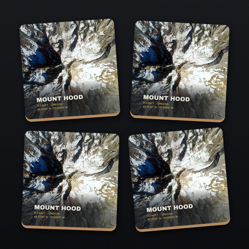 Mount Hood Satellite Coaster Set, all 4 coasters