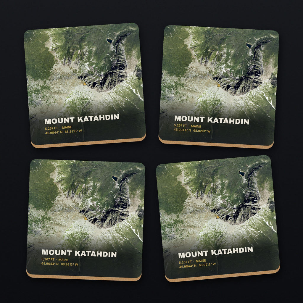Mount Katahdin Satellite Coaster Set, all 4 coasters
