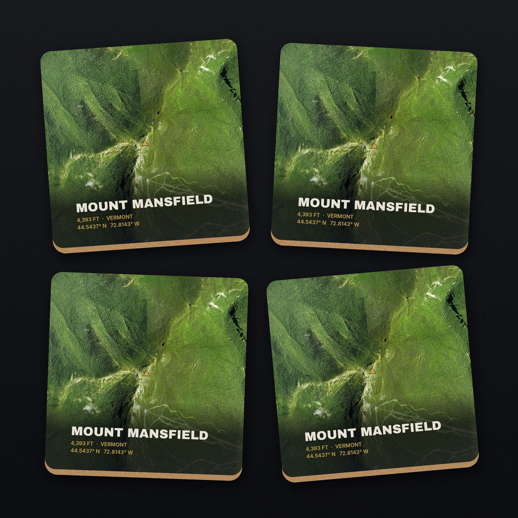 Mount Mansfield Satellite Coaster Set, all 4 coasters