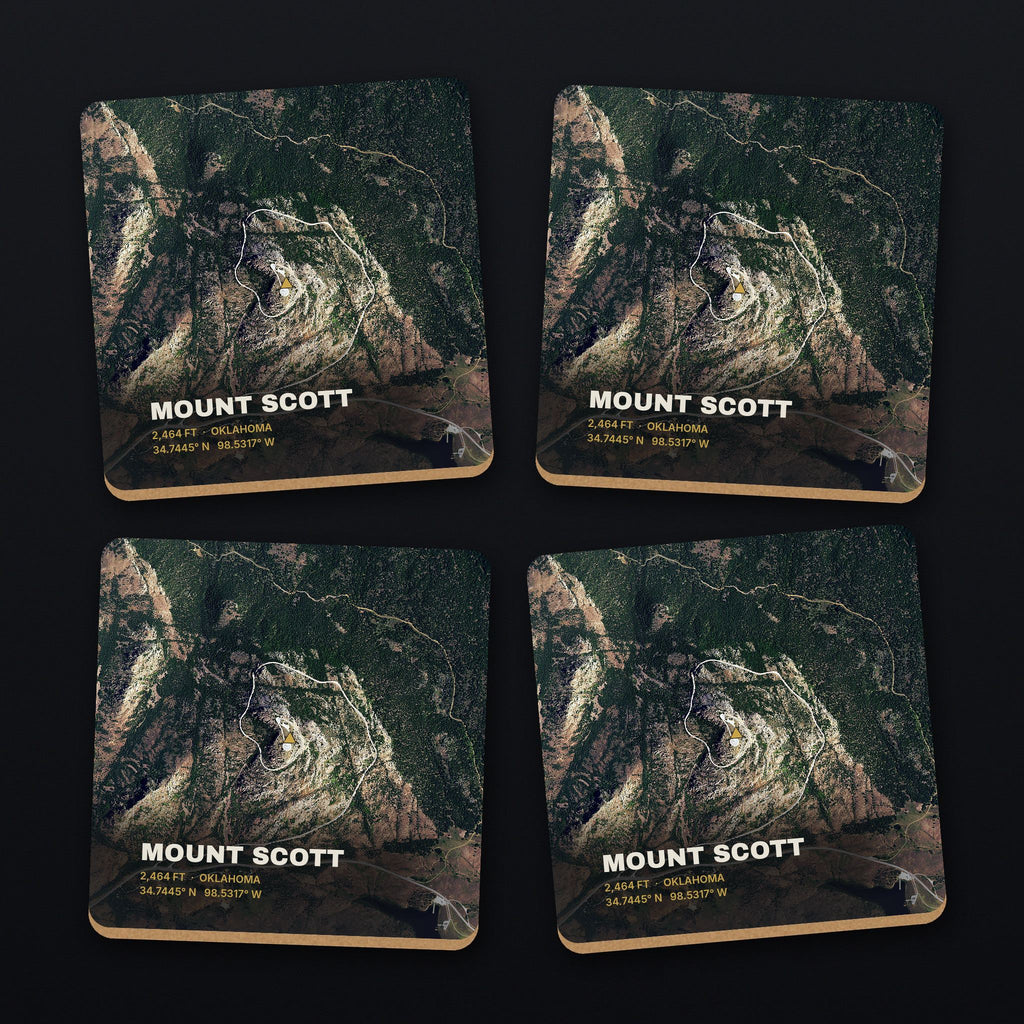 Mount Scott Satellite Coaster Set, all 4 coasters