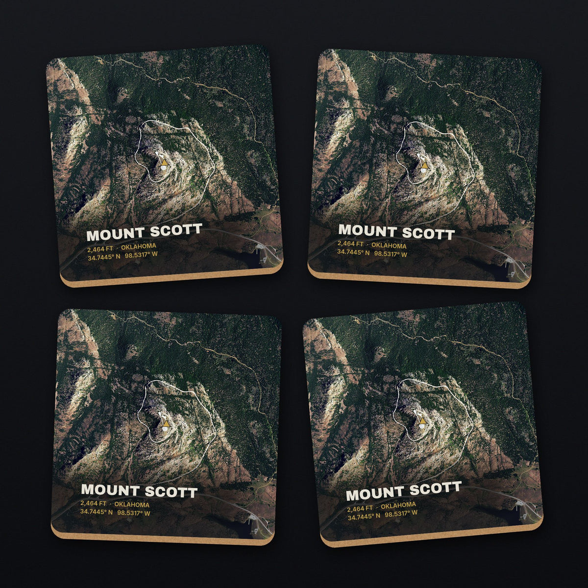 Mount Scott Satellite Coaster Set, all 4 coasters