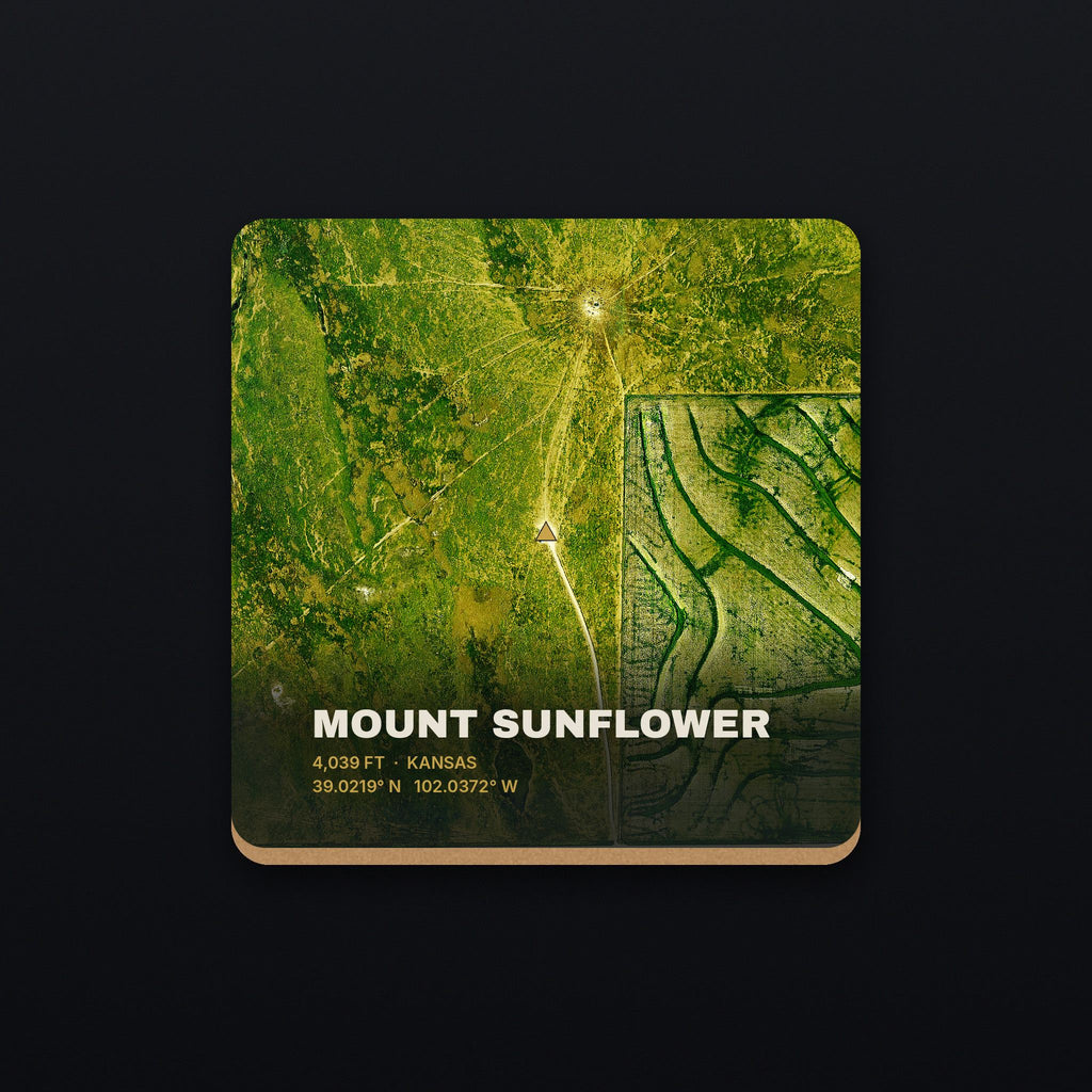 Mount Sunflower Satellite Coaster, flat view