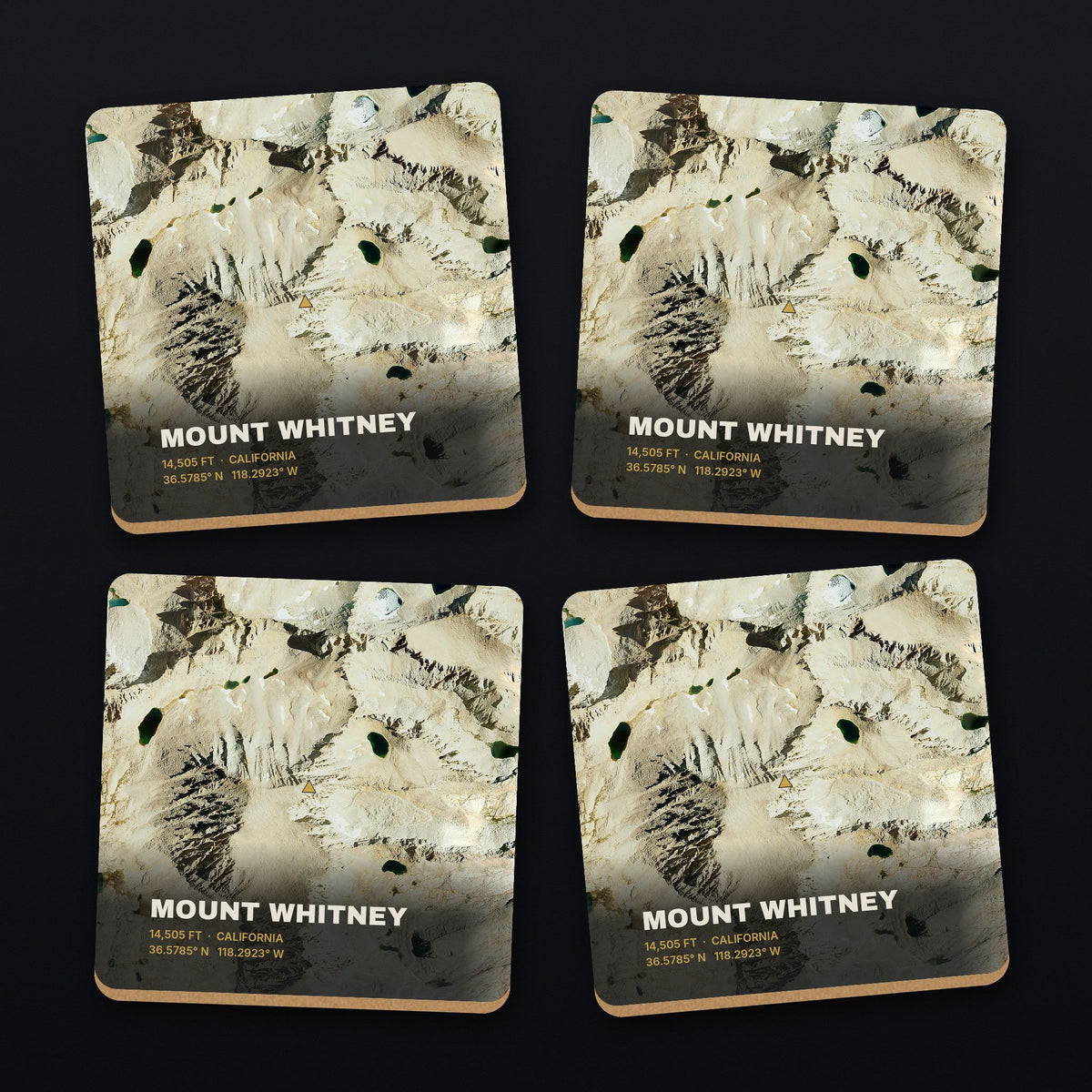 Mount Whitney Satellite Coaster Set, all 4 coasters