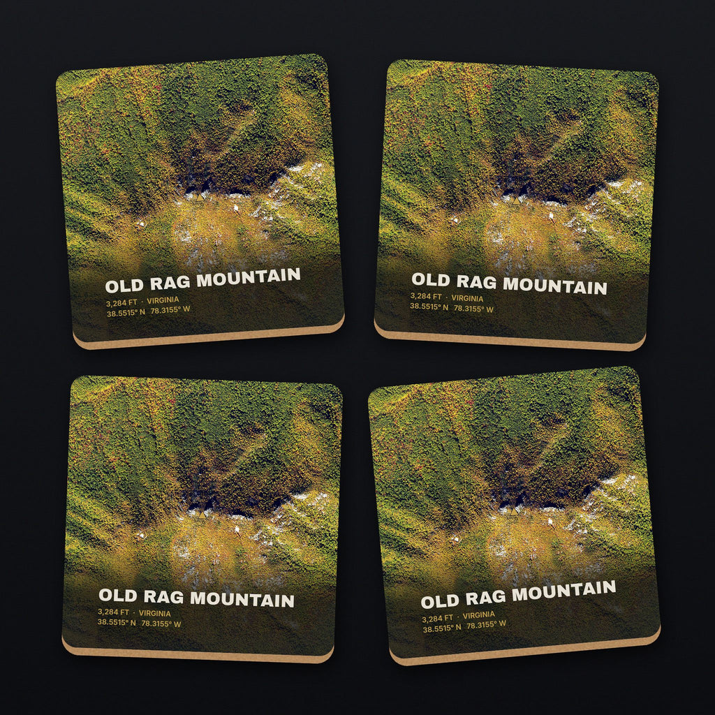 Old Rag Mountain Satellite Coaster Set, all 4 coasters