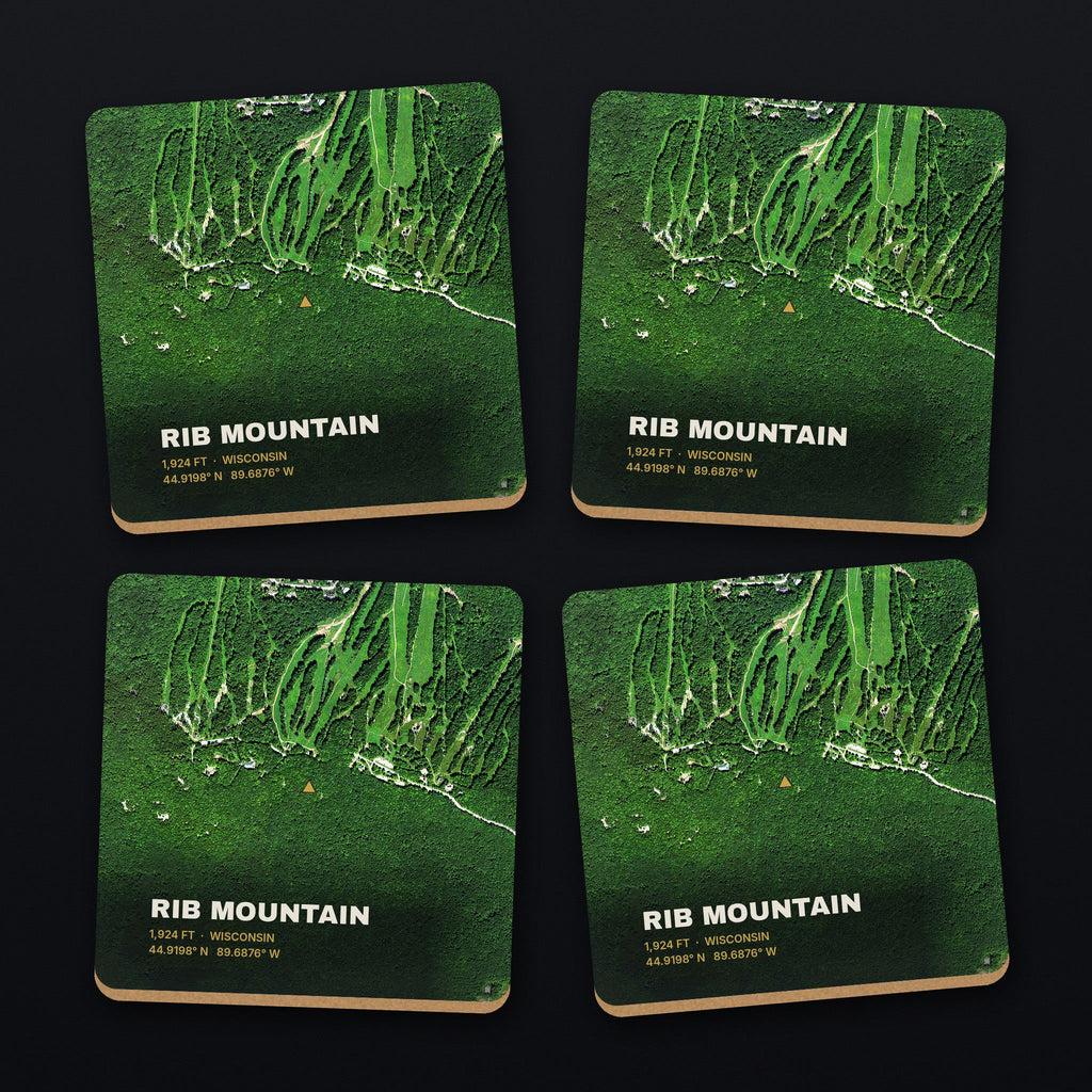 Rib Mountain Satellite Coaster Set, all 4 coasters