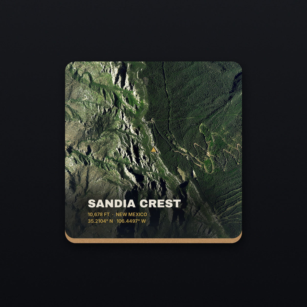 Sandia Crest Satellite Coaster, flat view