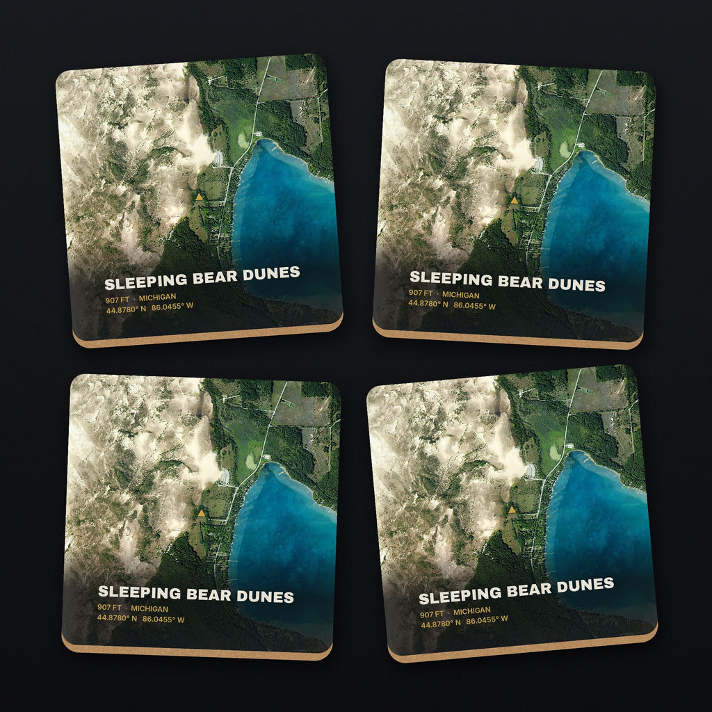 Sleeping Bear Dunes Satellite Coaster Set, all 4 coasters