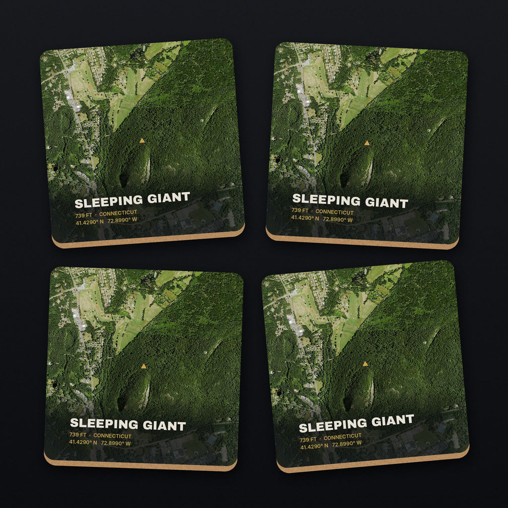Sleeping Giant Satellite Coaster Set, all 4 coasters