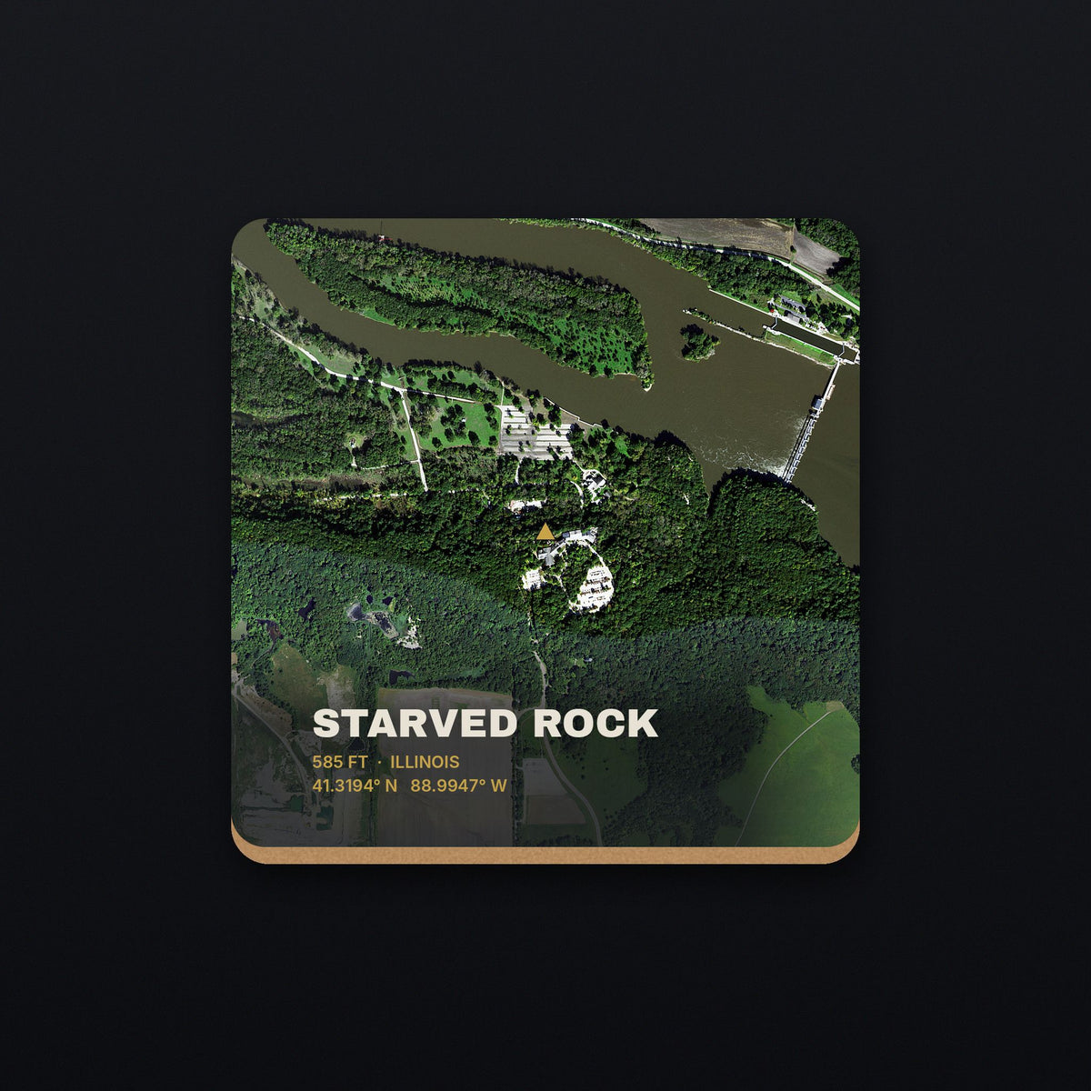 Starved Rock Satellite Coaster, flat view
