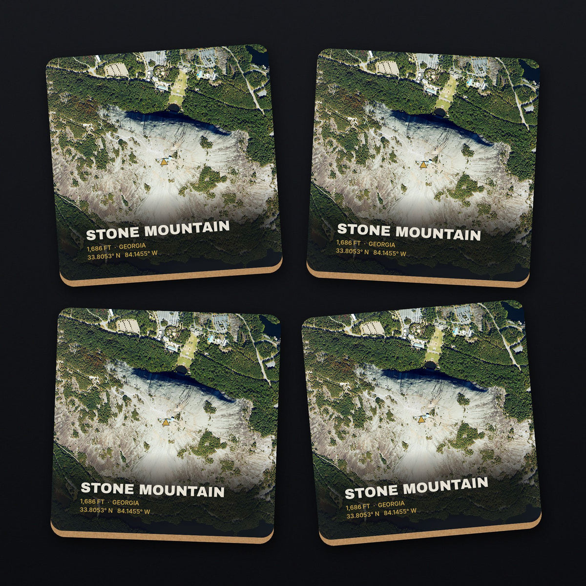 Stone Mountain Satellite Coaster Set, all 4 coasters