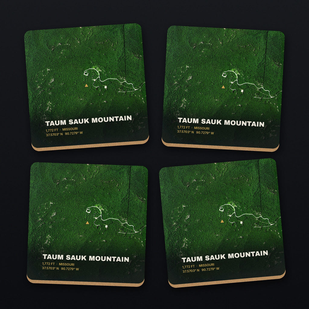 Taum Sauk Mountain Satellite Coaster Set, all 4 coasters