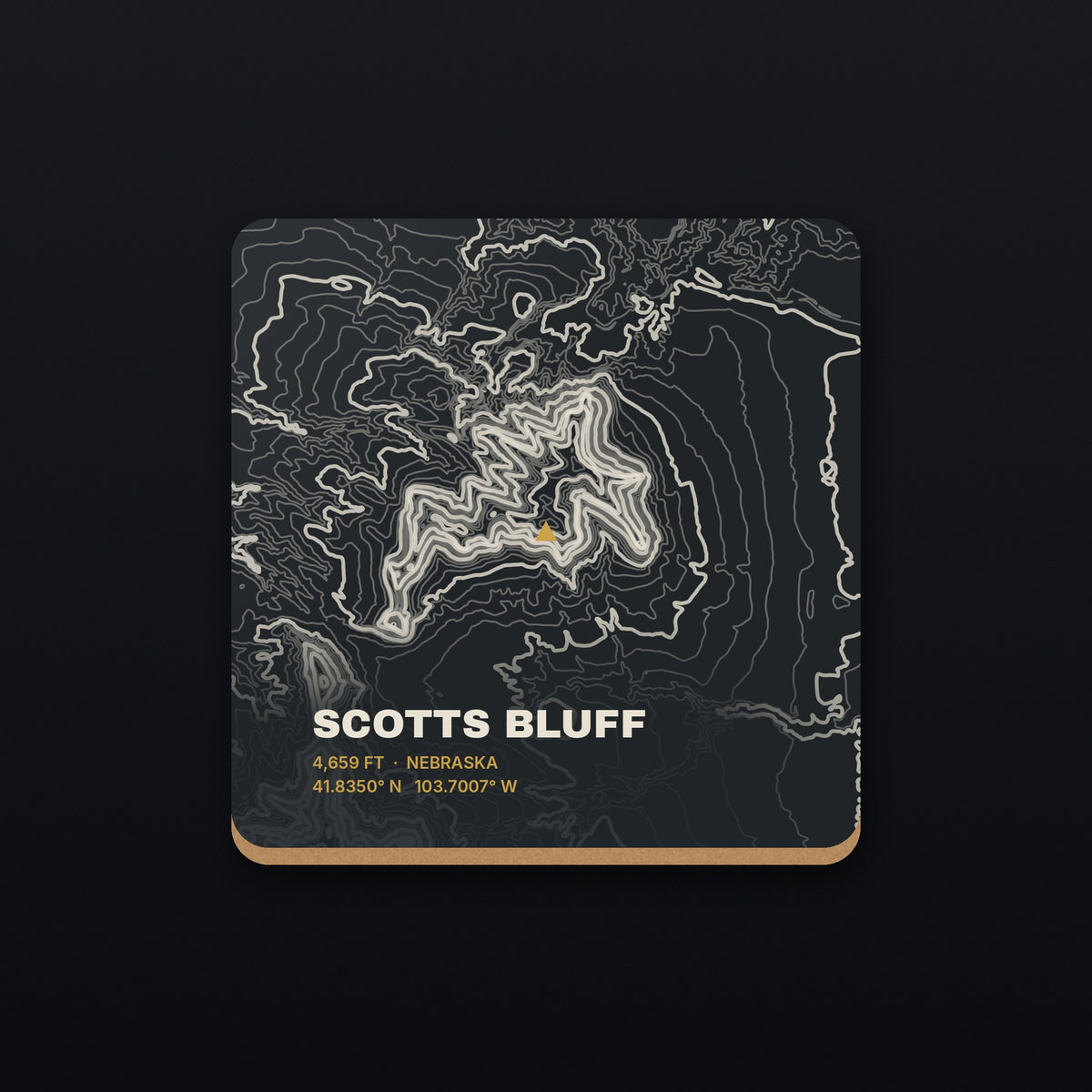 Scotts Bluff Topo Coaster, flat view