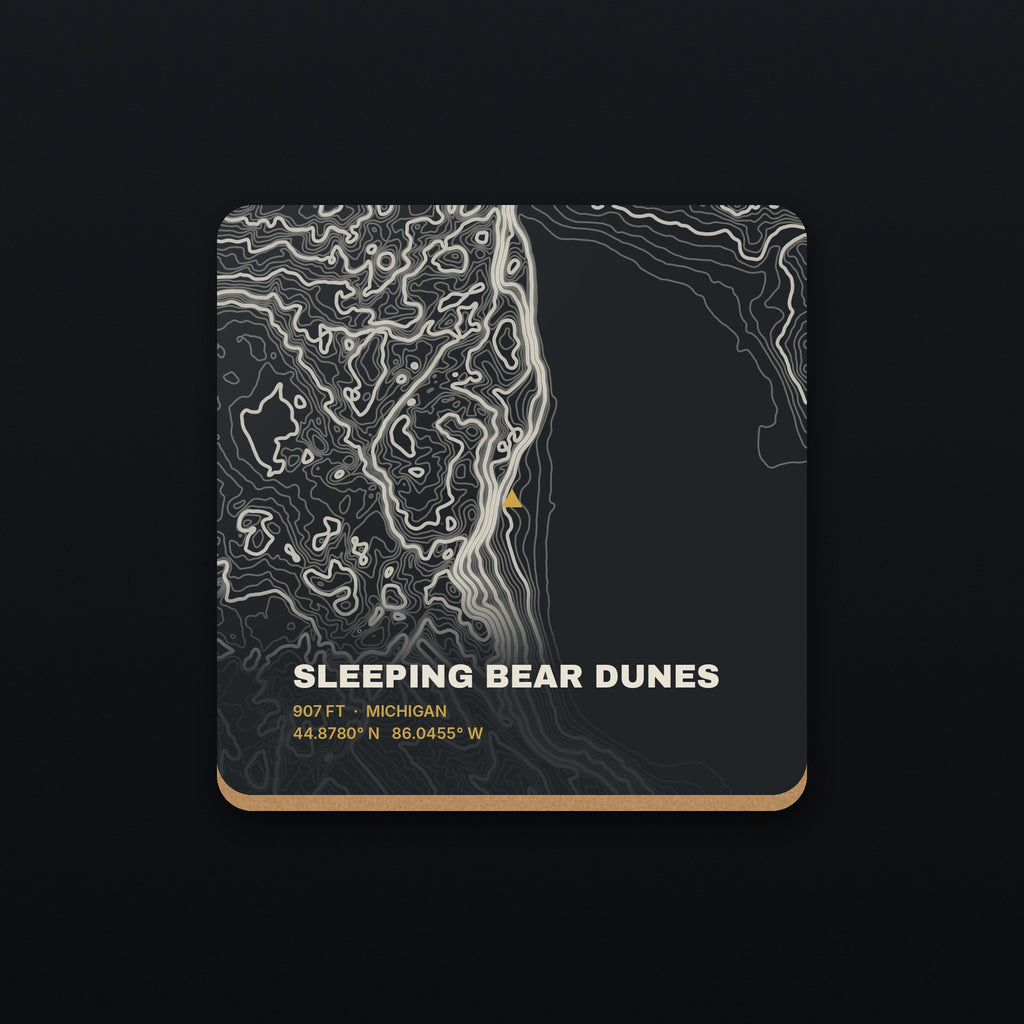 Sleeping Bear Dunes Topo Coaster, flat view