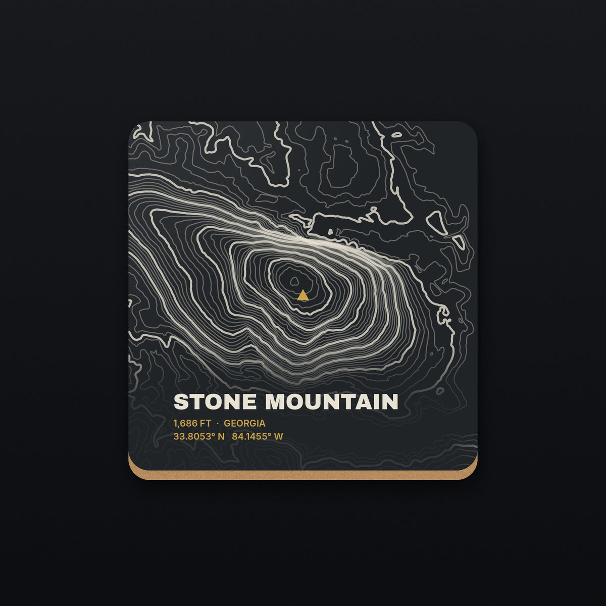 Stone Mountain Topo Coaster, flat view