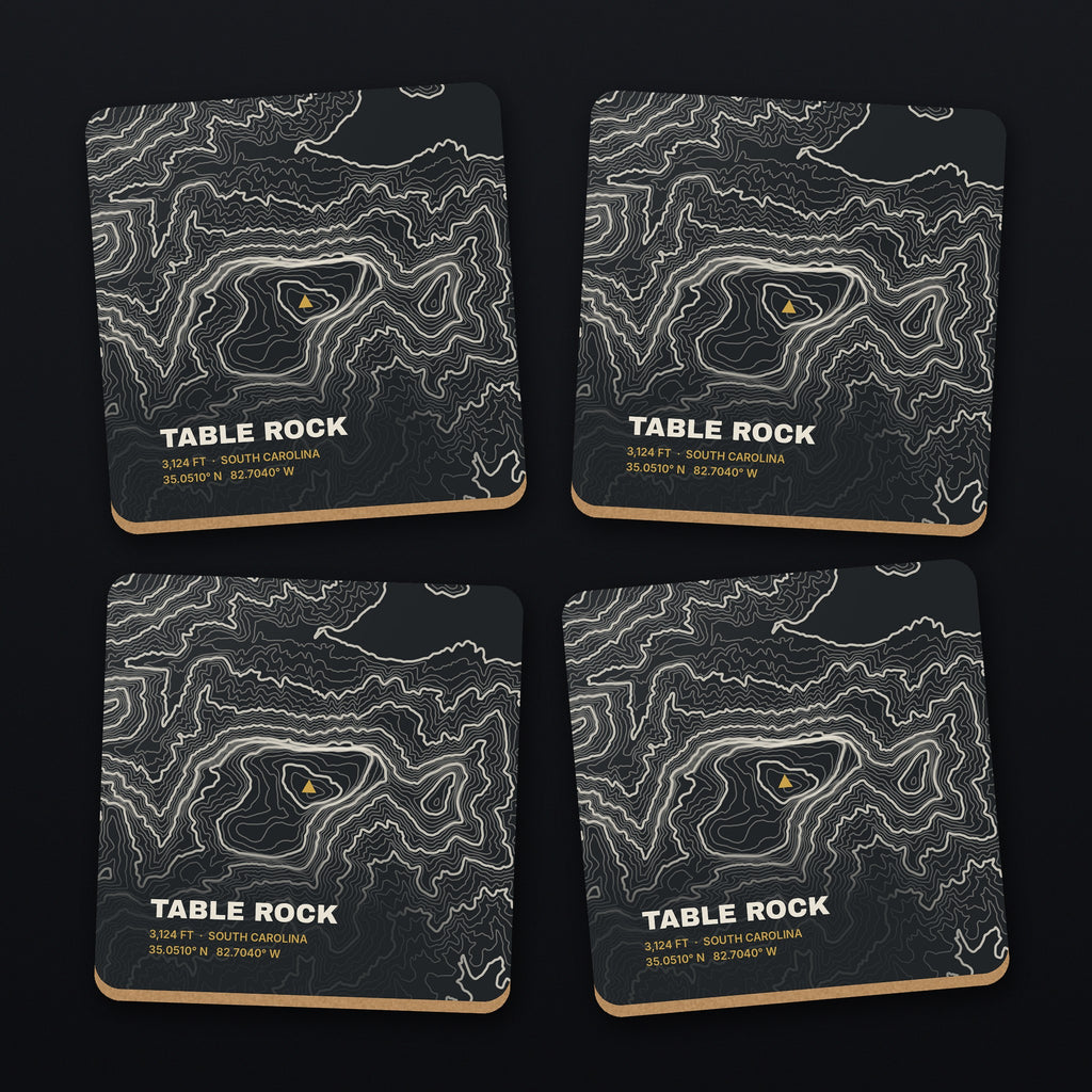 Table Rock Topo Coaster Set, all 4 coasters