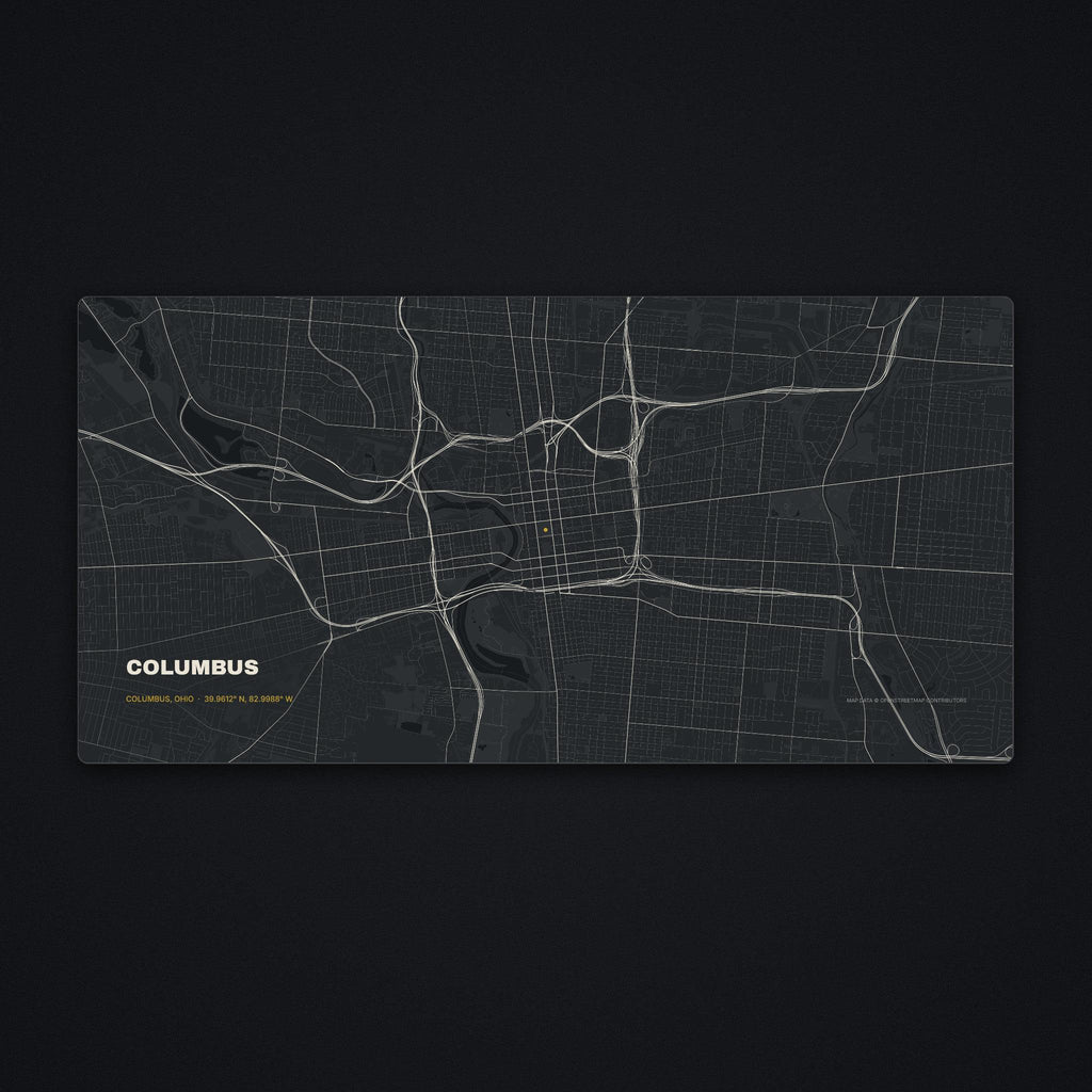 Columbus Street Map Desk Mat, flat view