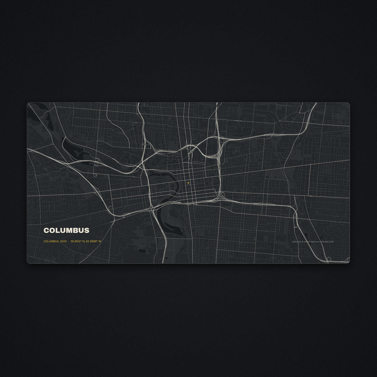 Columbus Street Map Desk Mat, flat view