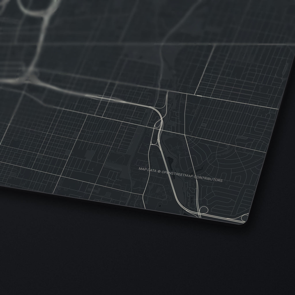 Columbus Street Map Desk Mat, edge detail