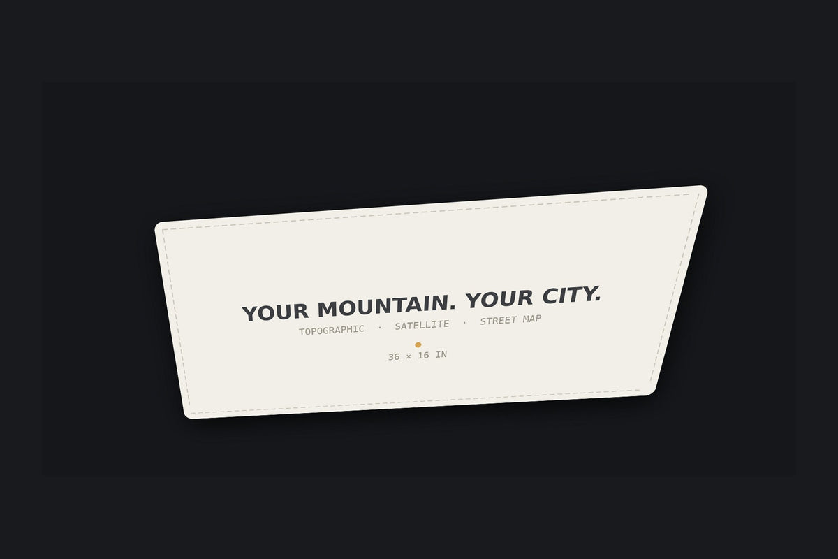 Custom desk mat at an angle, stitched edge, non-slip base