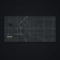 Denver Street Map Desk Mat, flat view