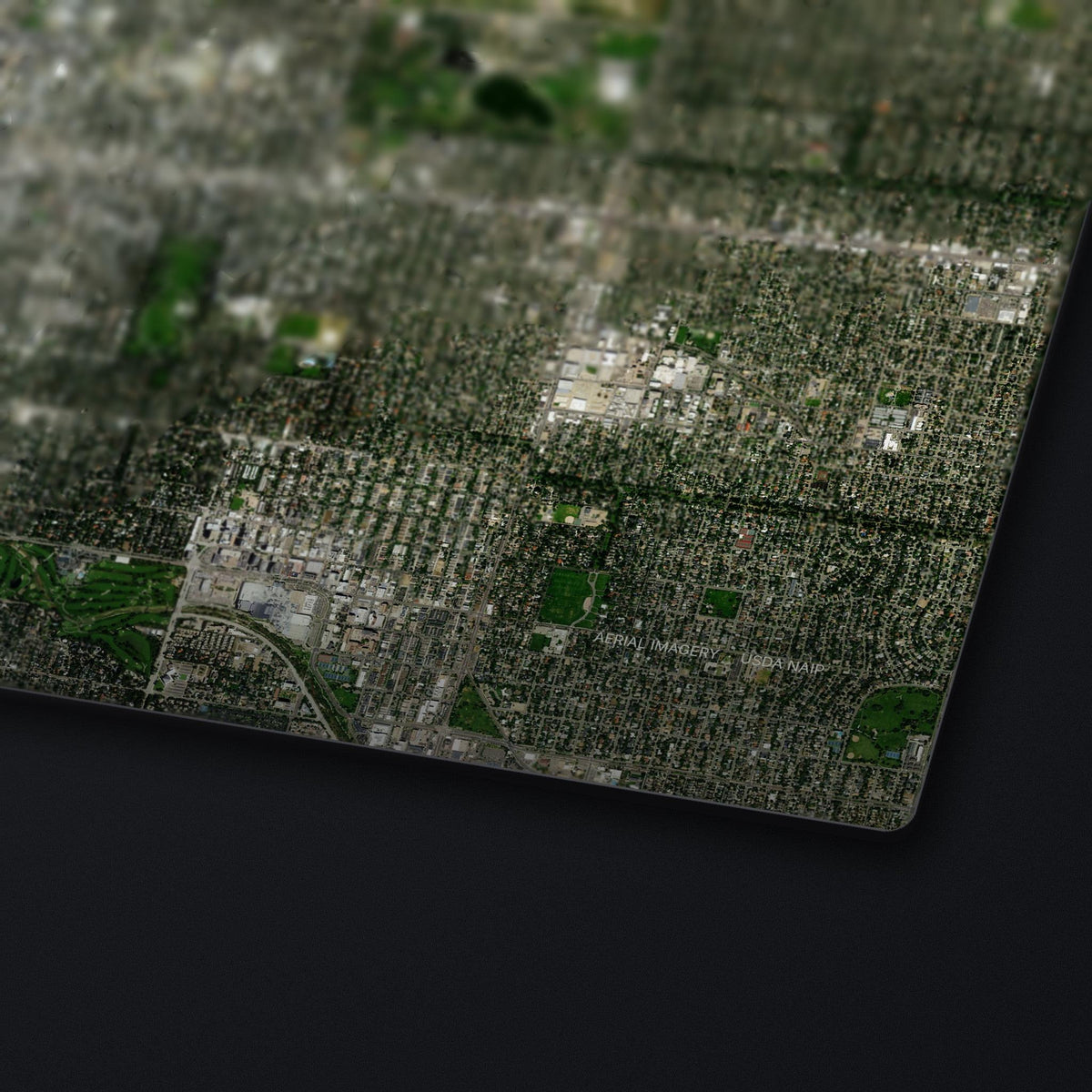 Denver Satellite Desk Mat, edge detail