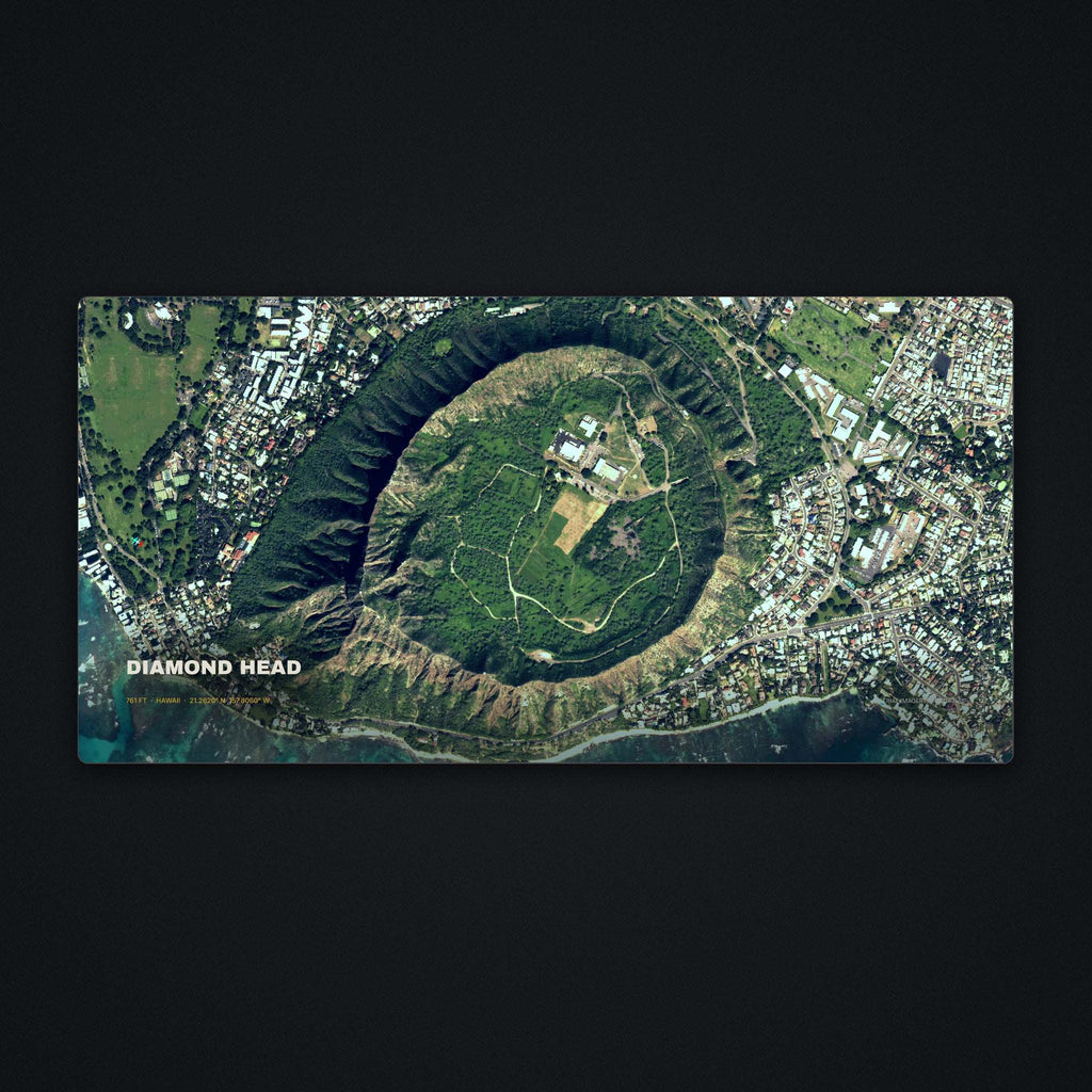 Diamond Head Satellite Desk Mat, flat view