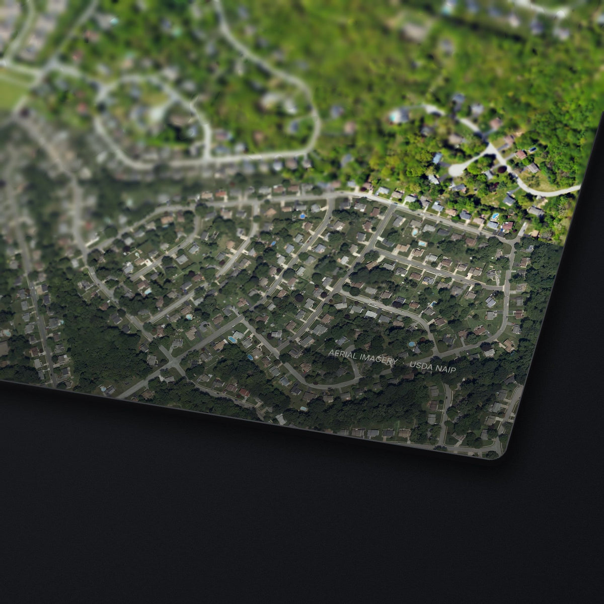Ebright Azimuth Satellite Desk Mat, edge detail
