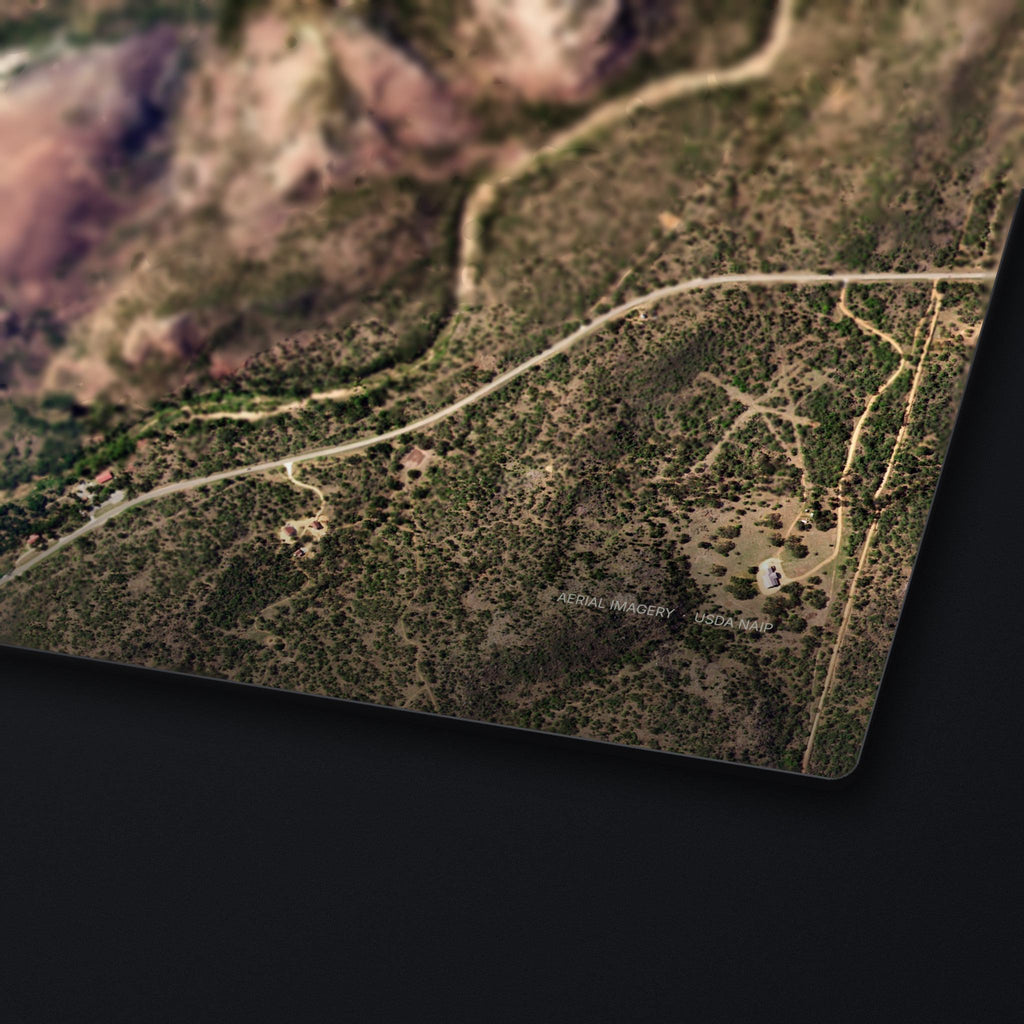 Enchanted Rock Satellite Desk Mat, edge detail