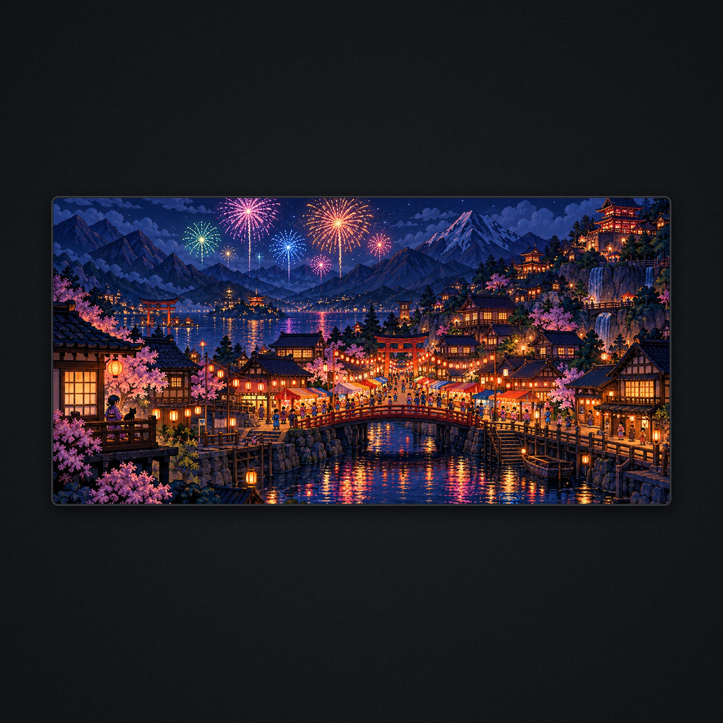 Festival Town Desk Mat, flat view