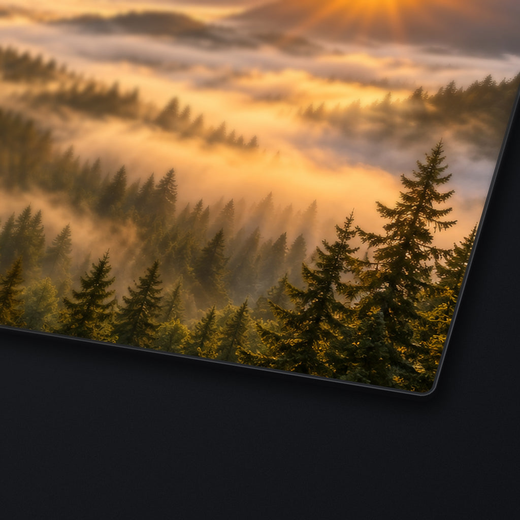 Fog Valley Desk Mat, edge detail