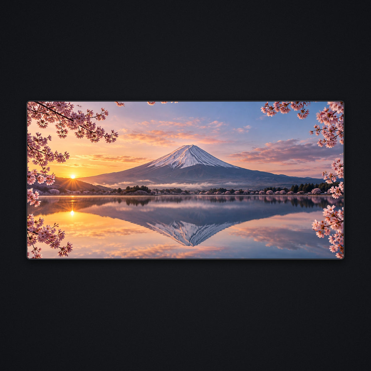 Fuji Sunrise Desk Mat, flat view