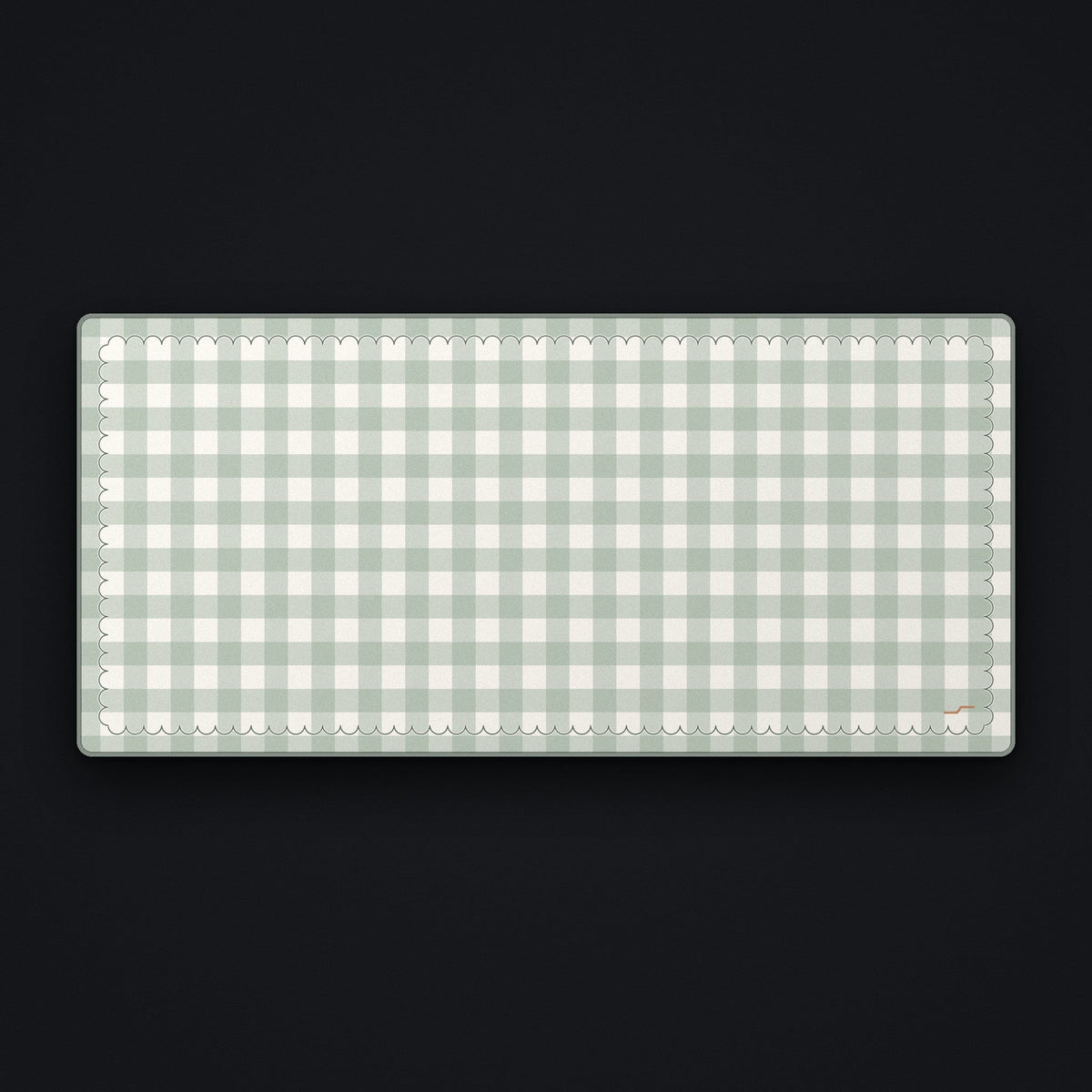 Sage Gingham Desk Mat, flat view