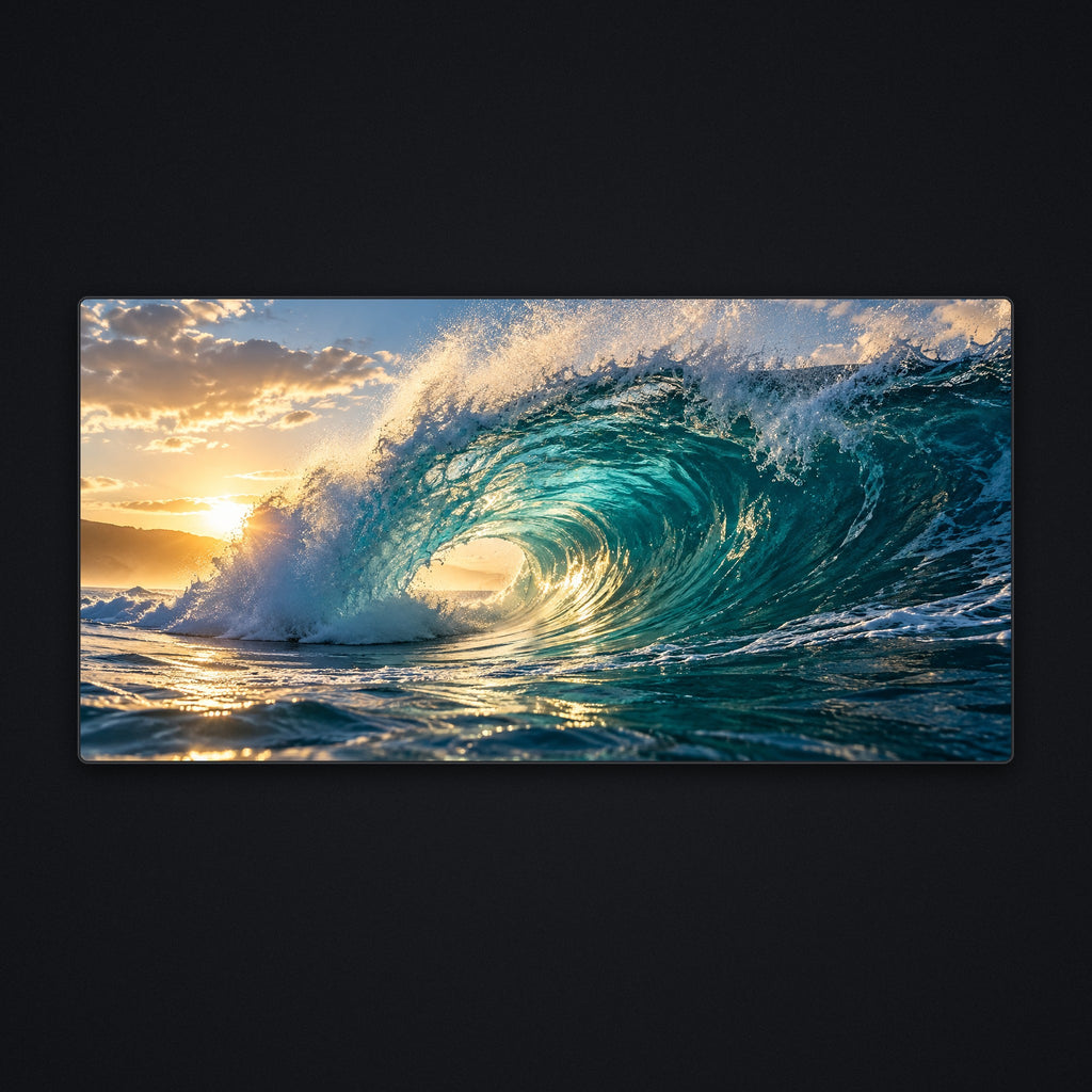 Glass Wave Desk Mat, flat view