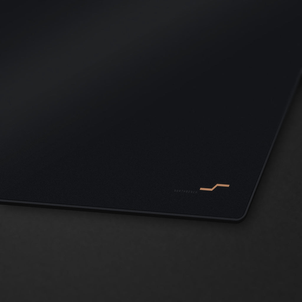 Granite Desk Mat, stitched edge detail