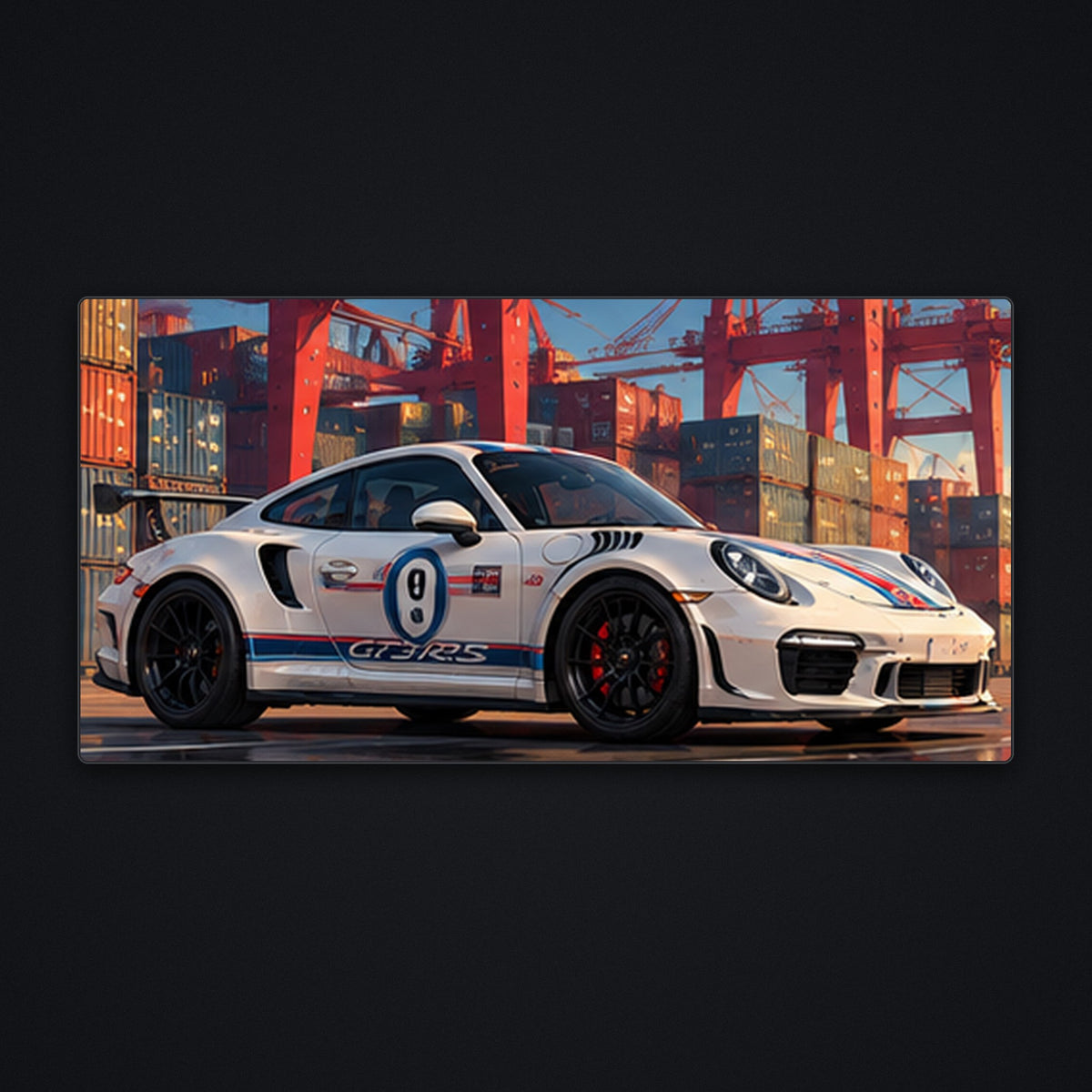 Harbor Racer Desk Mat, flat view