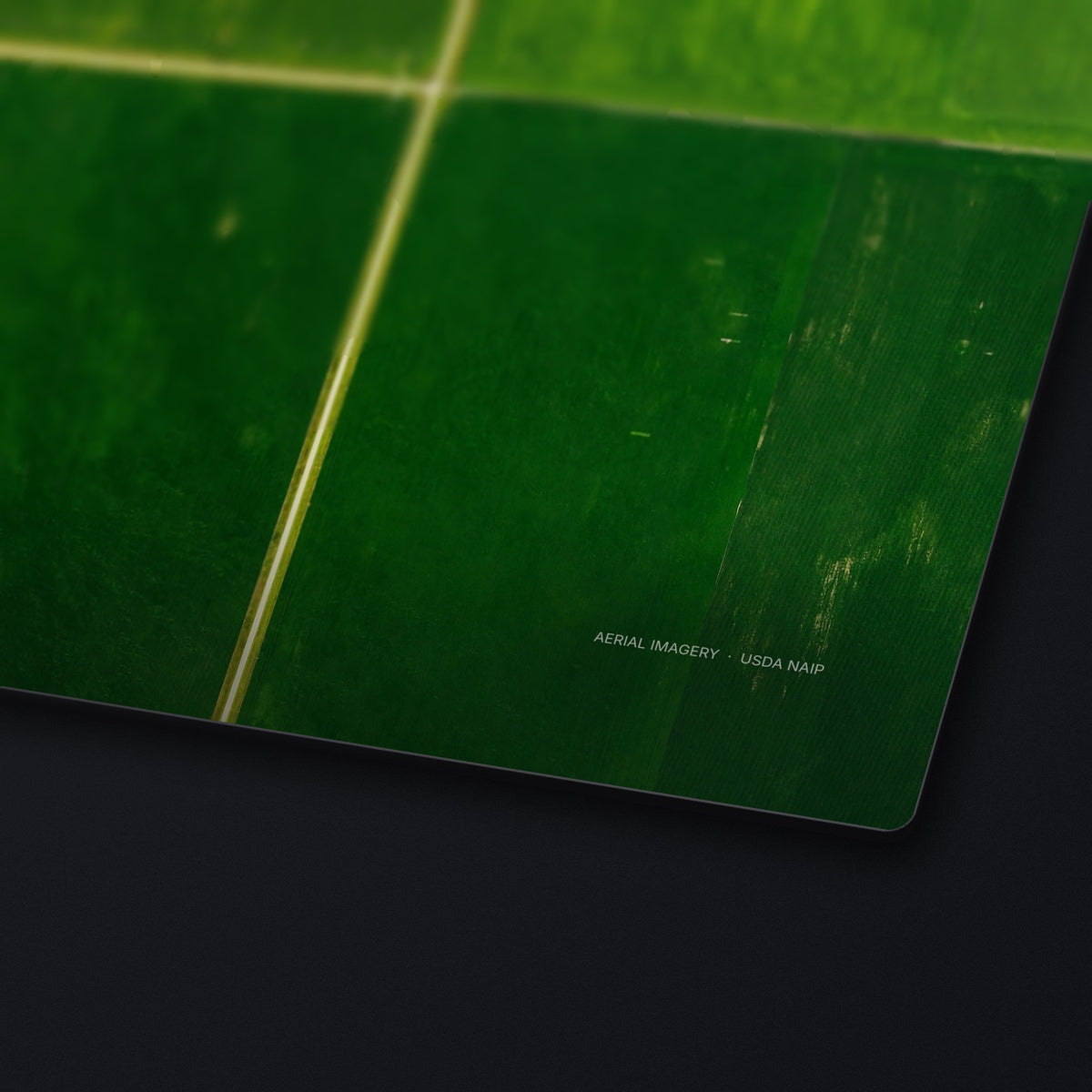 Hawkeye Point Satellite Desk Mat, edge detail