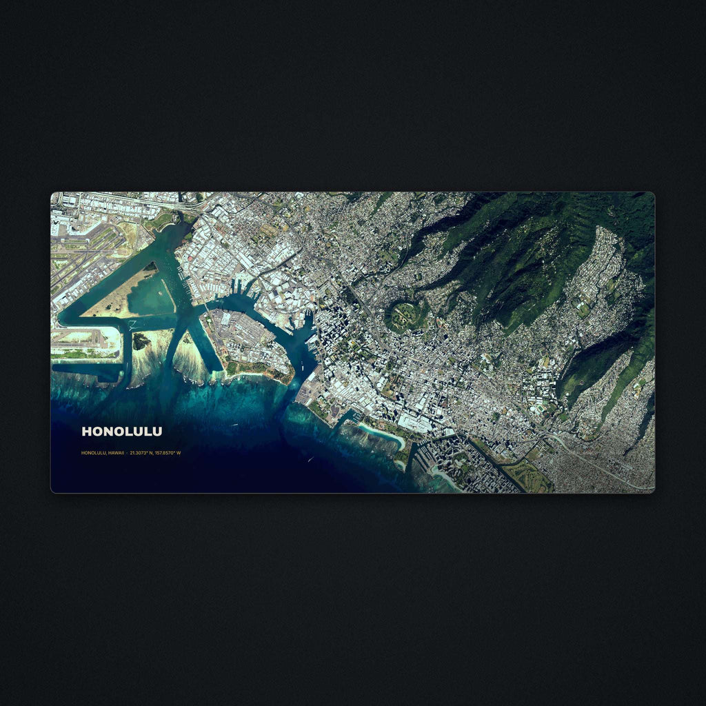 Honolulu Satellite Desk Mat, flat view