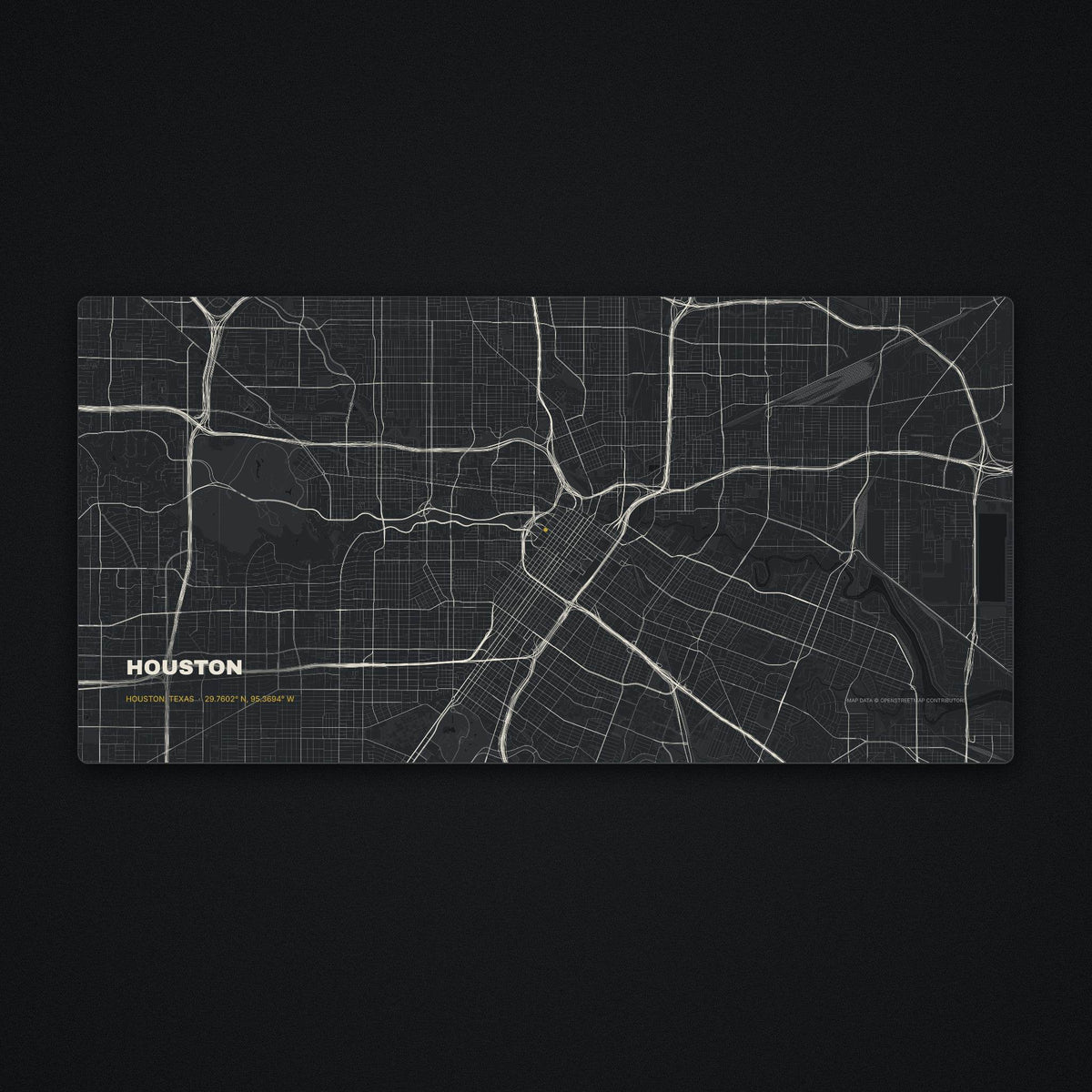 Houston Street Map Desk Mat, flat view