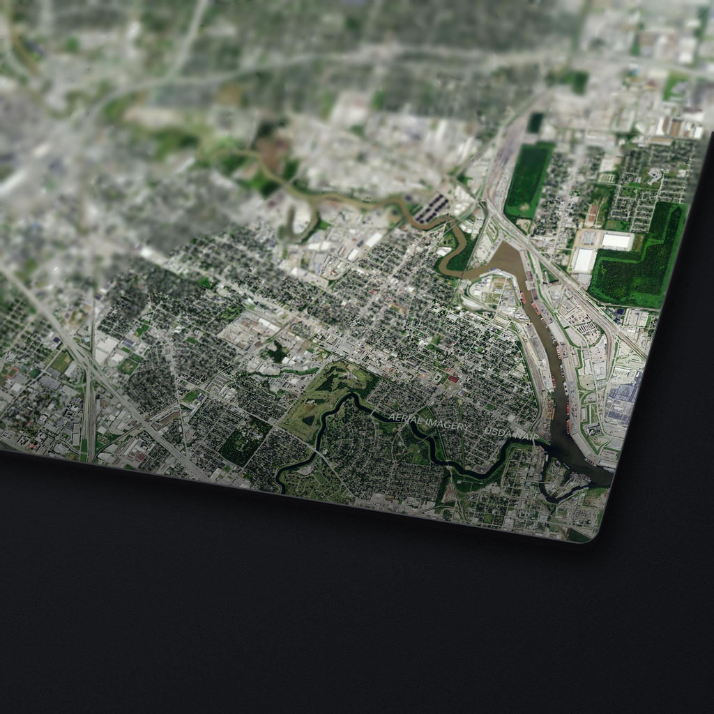 Houston Satellite Desk Mat, edge detail