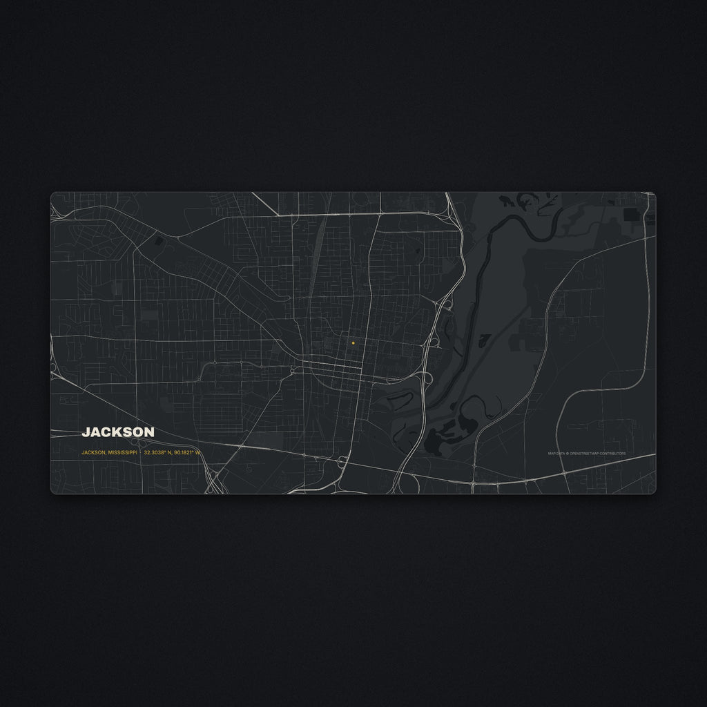 Jackson Street Map Desk Mat, flat view
