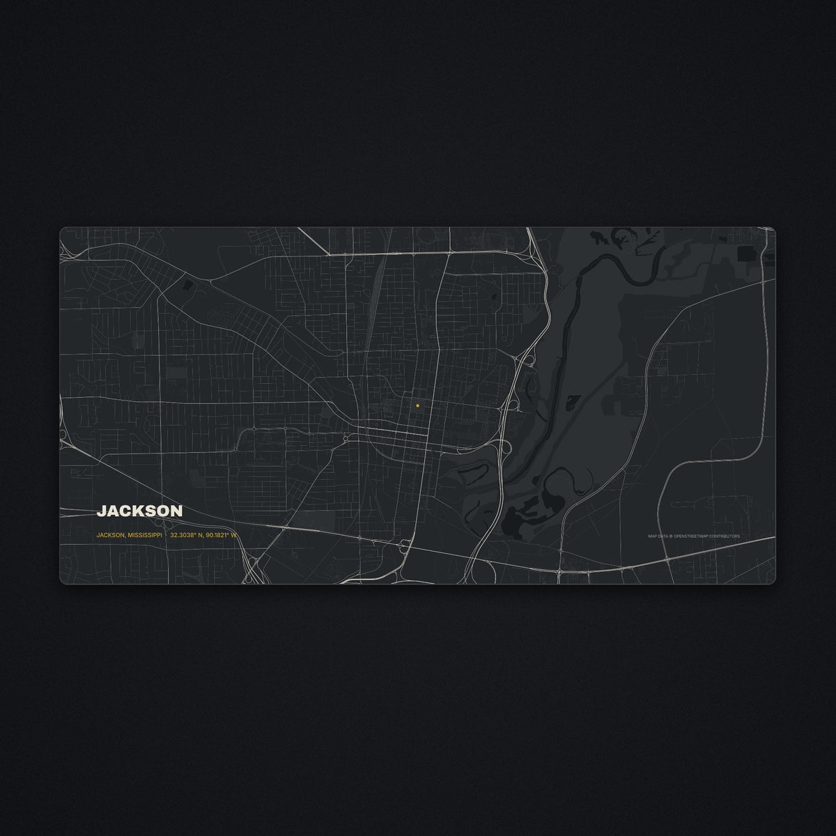 Jackson Street Map Desk Mat, flat view