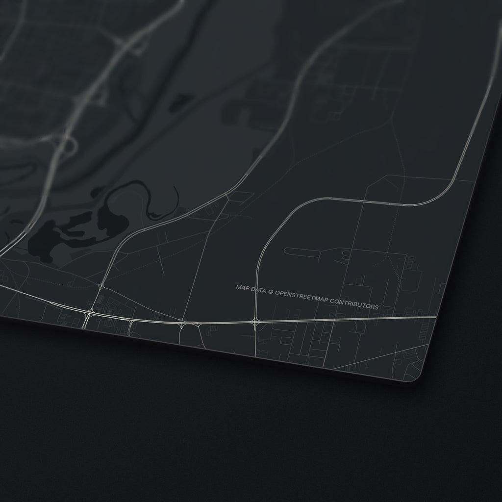 Jackson Street Map Desk Mat, edge detail