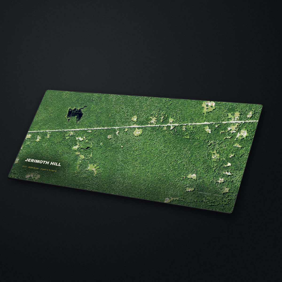 Jerimoth Hill Satellite Desk Mat at an angle on a stone desk