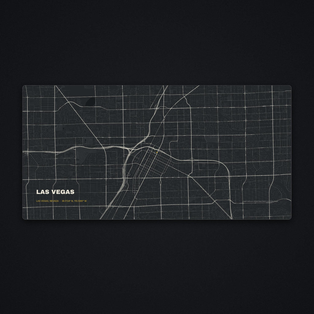 Las Vegas Street Map Desk Mat, flat view